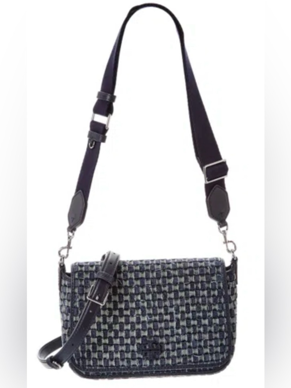 Tory Burch Black Navy Logo Crossbody Bag